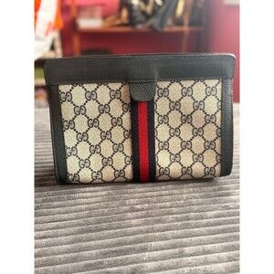Gucci Vintage Web GG Canvas Clutch | Authentic | Italy | Rare